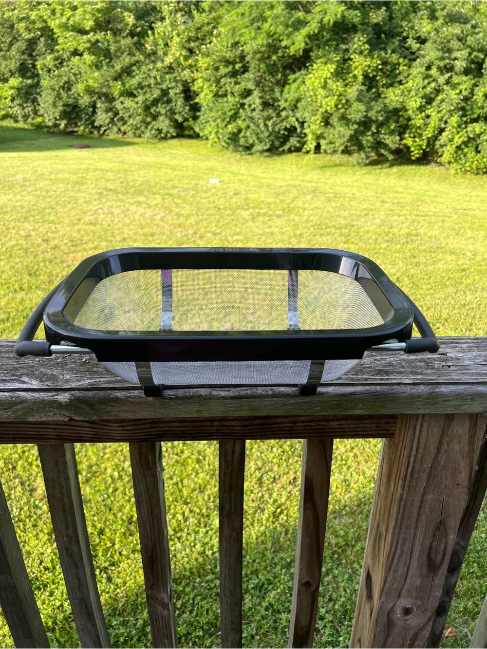 Black Mesh Over-The-Rail Bathtub Caddy - Black